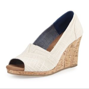 Toms peep toe wedges